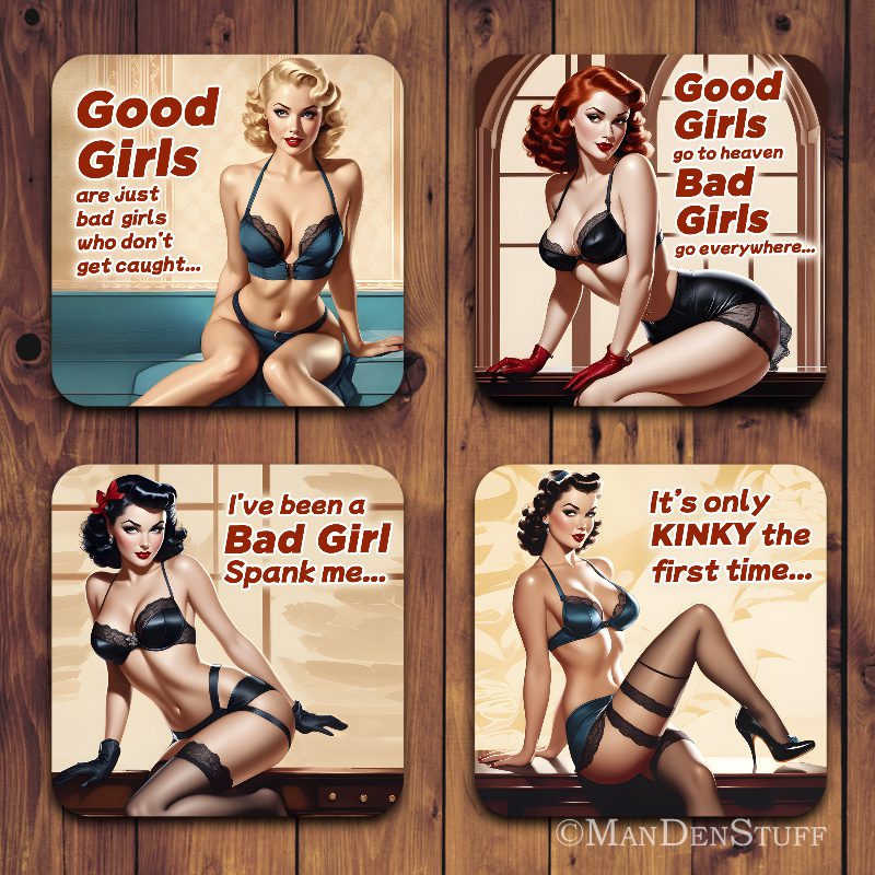 Fun & Naughty Pin Up Girls Drink Coasters