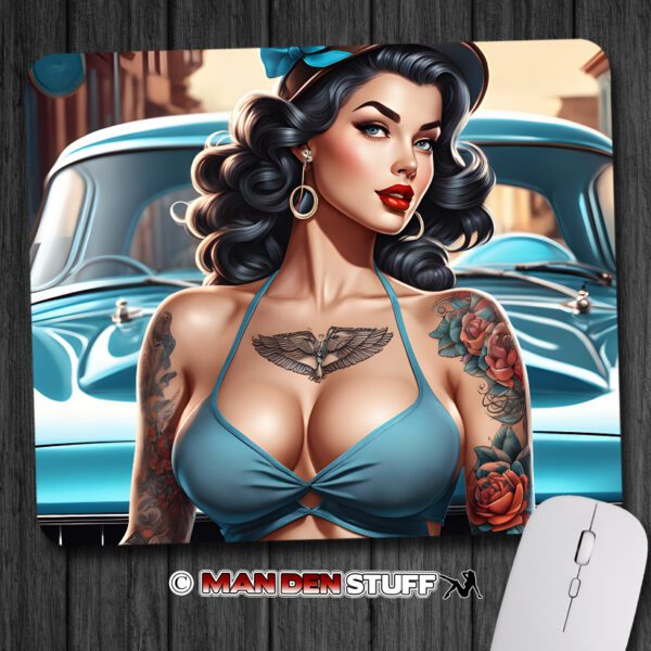 Sexy Tattoo Pinup Girl Mouse Pad